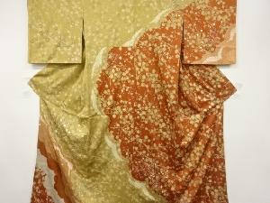 絞り雲に花模様訪問着